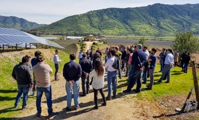 Exposición energía solar aplicada a la industria vinífera en Viña Santa Cruz - Solcor