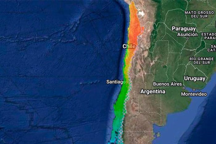 Mapa de radiación solar Chile